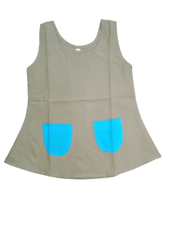 AEMILIA  Baby Girls Midi/Knee Length Casual Dress  (Peanut, Sleeveless)